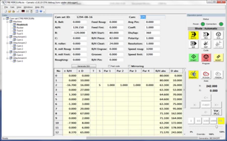 EASYsa - Camatic: calculation of cams machining paths